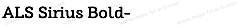 ALS Sirius Bold字体转换